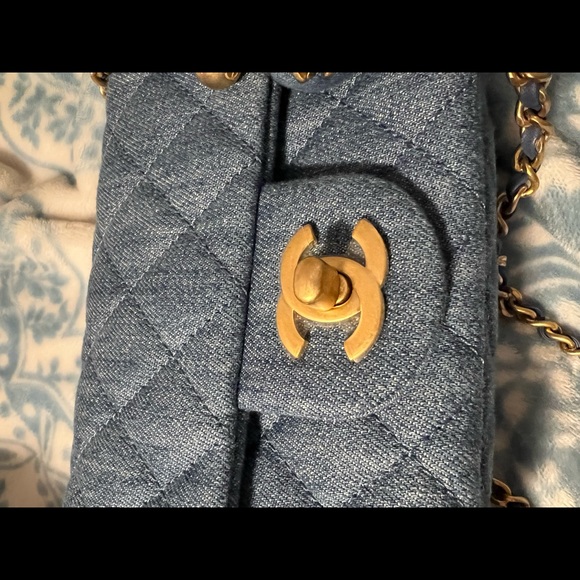 ❌❌❌SOLD❌❌❌Chanel Pearl crush mini rectangular DENIM - Picture 5 of 8